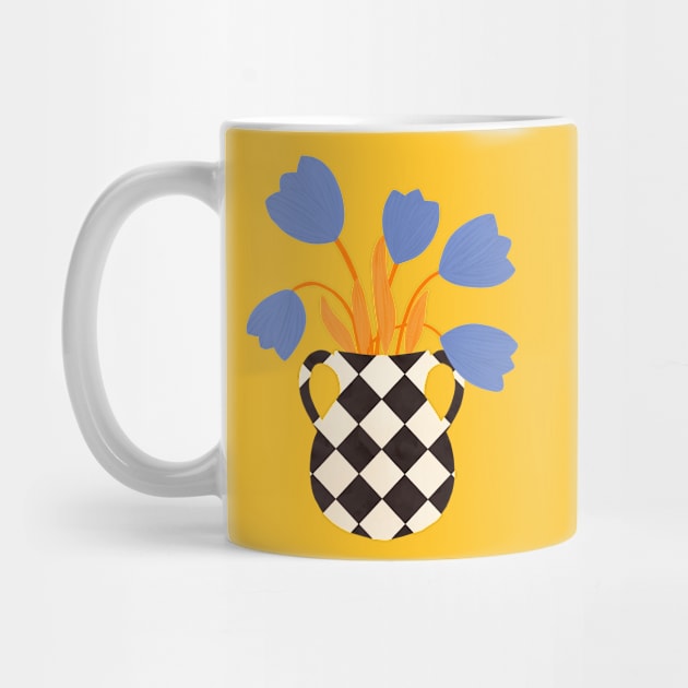 Checkered vase and tulips by Elbuenlimon